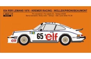 Decal - Porsche 934 RSR LeMans 1976 - Kremer Racing